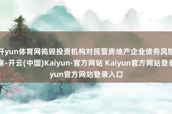 开yun体育网捣毁投资机构对民营房地产企业债务风险的胆寒-开云(中国)Kaiyun·官方网站 Kai